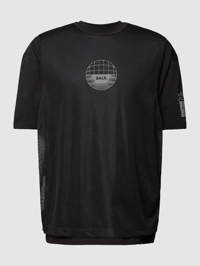 Balr. Oversized T-shirt met mesh, model 'Joey' Zwart - 2