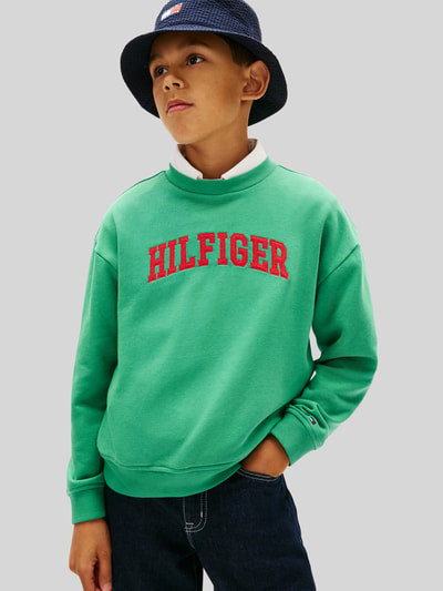 Tommy Hilfiger Teens Bluza o kroju regular fit z mieszanki bawełny Zielony 4