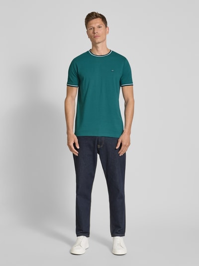 Christian Berg Men T-shirt met ribboorden Metallic groen - 1