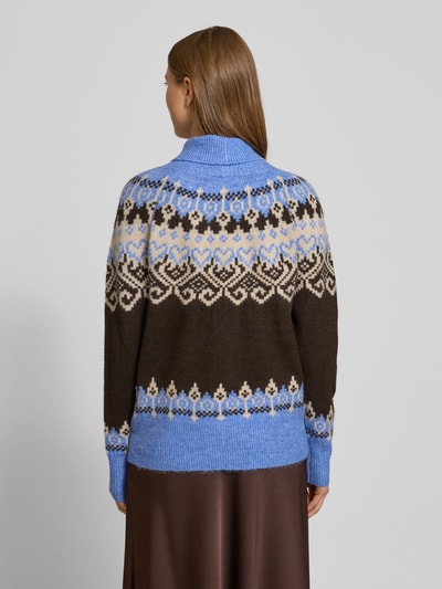 FREE/QUENT Gebreide pullover met ribboorden, model 'Merla' Lichtblauw - 5