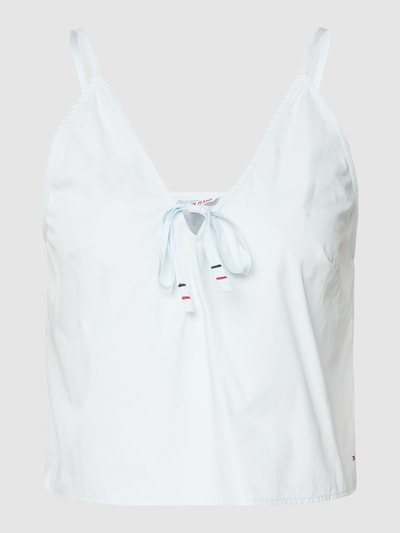 Tommy Jeans Top met V-hals, model 'POPLIN' Lichtblauw - 2