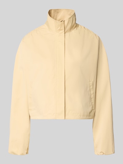 Produktfoto, Jacke mit verdecktem Reißverschluss Modell 'Romina' von LeGer by Lena Gercke in Beige, Baumwoll-Mix, Gerader-Schnitt, Stehkragen, Seitliche Eingrifftaschen, Rückenlänge bei Größe 36: 51 cm, Schulterbreite: 43 cm, Brustweite: 55 cm, Ärmellänge: 62 cm.