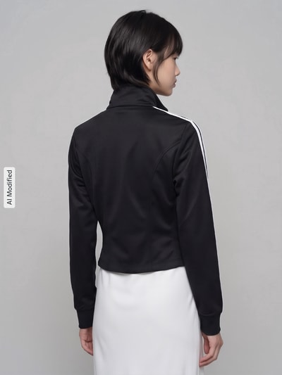 adidas Originals Slim Fit Sweatjacke mit Logo-Stitching Modell 'FIREBRID CORSET' Black 5