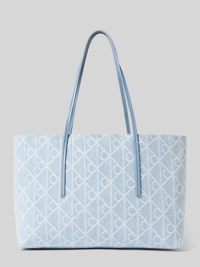 CK Calvin Klein Shopper aus Baumwolle mit Logo-Muster Hellblau 4