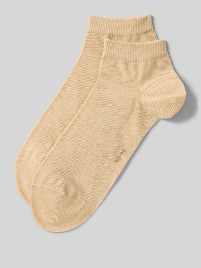 Produktfoto, Socken mit geripptem Abschluss im 2er-Pack von Falke, beige, aus Baumwoll-Mix mit Stretch-Anteil, Körpernaher Schnitt.