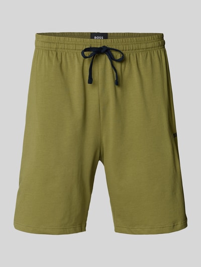 BOSS Regular Fit Sweatshorts mit Tunnelzug Modell 'Mix&Match' Oliv 1