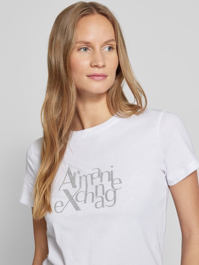 ARMANI EXCHANGE T-Shirt mit Label-Print Weiss 3