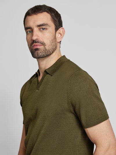 SELECTED HOMME Poloshirt met V-hals, model 'TELLER' Olijfgroen - 3