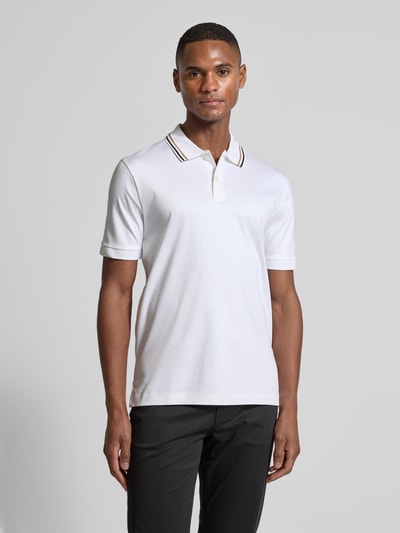 BOSS Poloshirt mit Label-Print Modell 'Penrose' Weiss 4