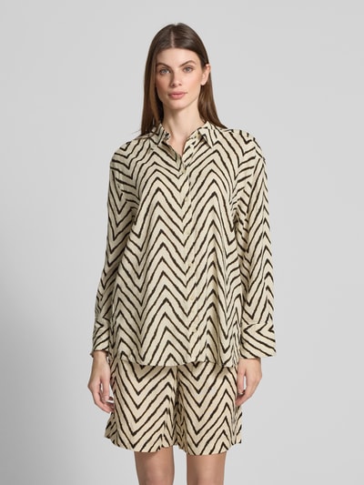 Tom Tailor Oversized overhemdblouse van een mix van linnen en viscose Beige - 4