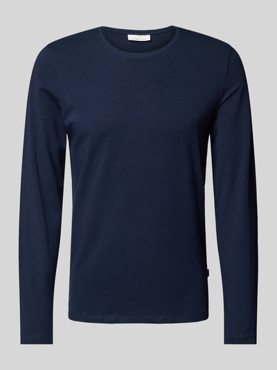 Casual Friday Slim fit shirt met lange mouwen en stretch, model 'Theo'  Marineblauw - 2