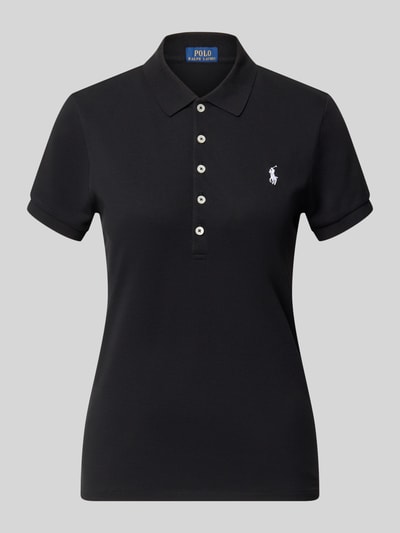 Polo Ralph Lauren slim fit poloshirt van katoenmix Zwart - 1