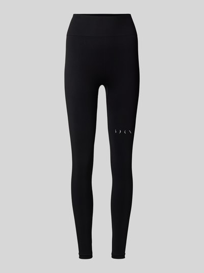 BORN LIVING YOGA Skinny fit legging met labelprint, model 'Yami' Zwart - 1