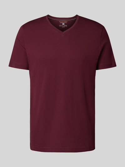 Christian Berg Men T-shirt met V-hals Bordeaux - 2