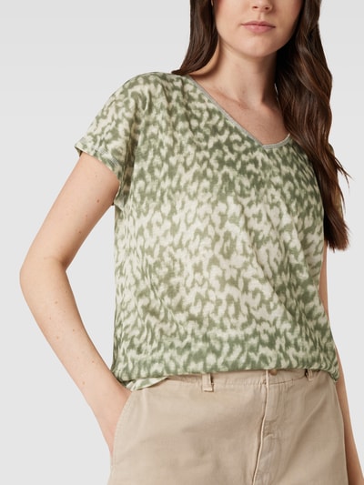 Christian Berg Woman T-shirt met all-over motief Rietgroen - 3