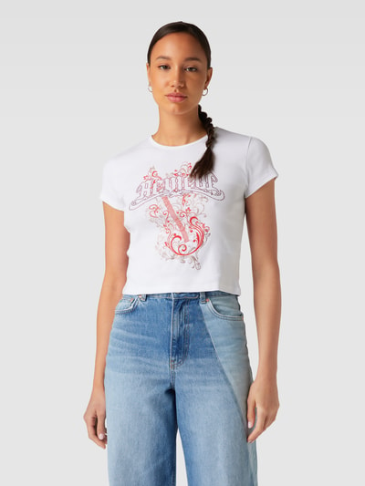 Review Crop Top mit ROCK 'N' ROLL Print Weiss 4