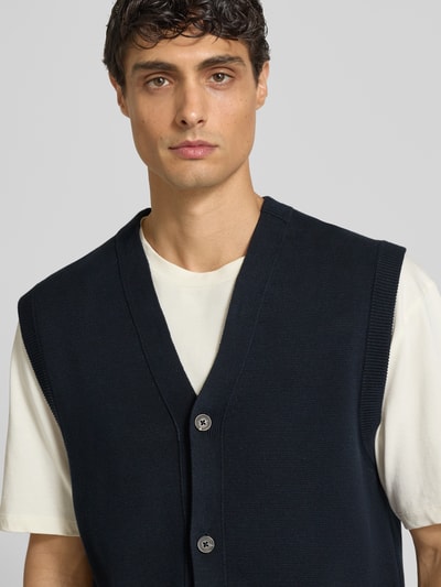 Marc O'Polo Regular fit mouwloos vest van puur katoen Marineblauw - 3