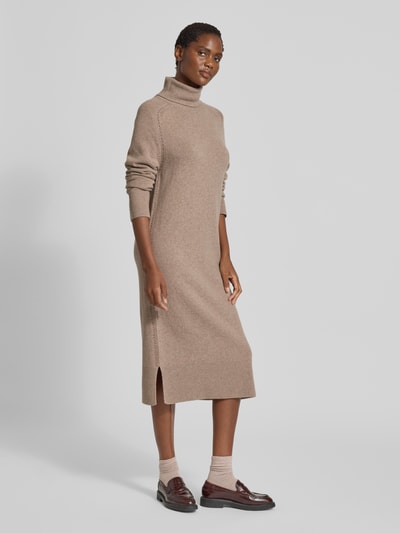 Gant Strickkleid mit Kaschmir-Anteil und Rollkragen Camel 1