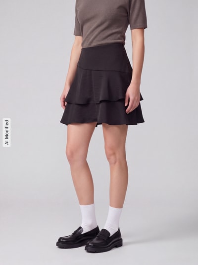 VERO MODA A-Linien Mini-Rock mit Volants Modell 'MIRO' Black 4