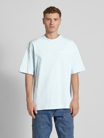 Pegador Oversized T-Shirt mit Label-Print Modell 'LOGO' Hellblau 4