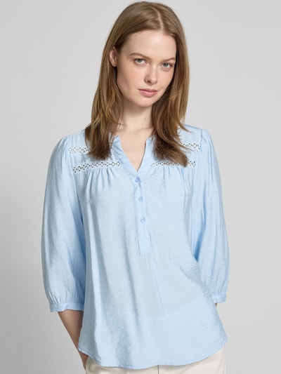 FREE/QUENT Regular Fit Bluse mit 3/4-Arm Modell 'Driva' Hellblau 3
