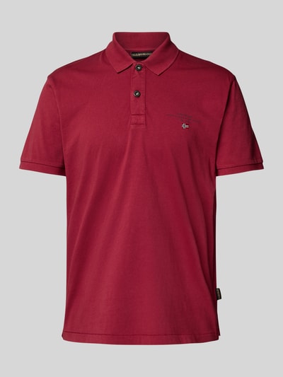 Napapijri Regular Fit Poloshirt mit Label-Stitching Modell 'elbas' Bordeaux 2