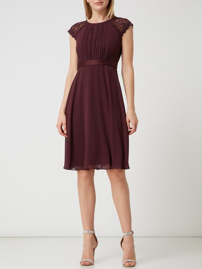 Christian Berg Cocktail Cocktailkleid aus Chiffon und Spitze  Aubergine 1