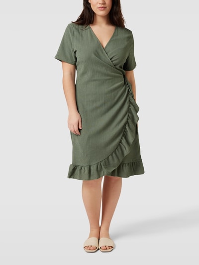 Vero Moda Curve PLUS SIZE Knielanges Wickelkleid Modell 'HAYA' Schilf 4