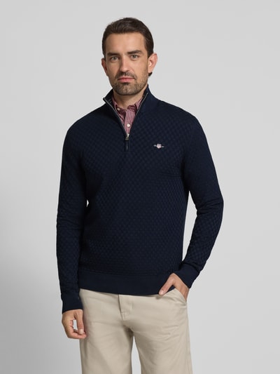 Gant Sweter z dzianiny z wyhaftowanym logo Ciemnoniebieski 4