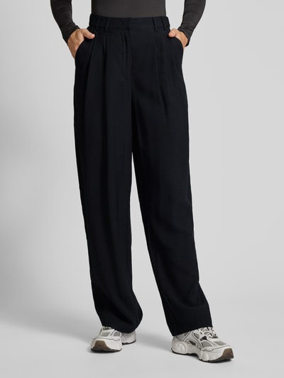 LeGer by Lena Gercke Wide leg stoffen broek met bandplooien, model 'Draco' Zwart - 4