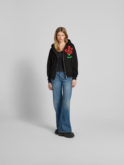 Kenzo Oversized Sweatjacke mit Reißverschluss Black 1