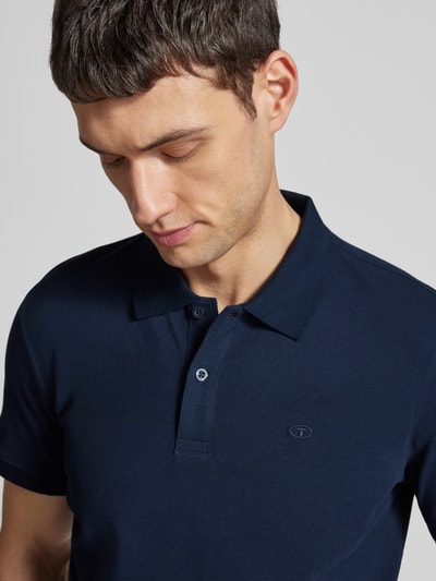 Tom Tailor Koszulka polo o kroju regular fit z czystej bawełny pika z wyhaftowanym logo Ciemnoniebieski 3