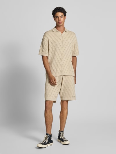 Pegador Relaxed fit korte broek met labelstitching, model 'Canva' Offwhite - 1