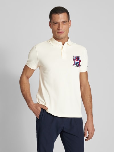 Tommy Hilfiger Koszulka polo o kroju regular fit z naszywką z logo Beżowy 4