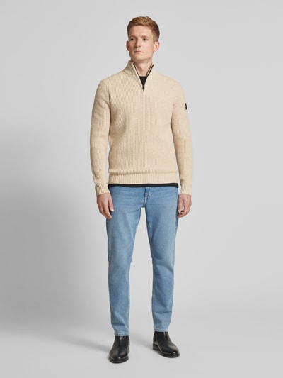 ECOALF Gebreide pullover met opstaande kraag, model 'DRAGOALF' Offwhite - 1