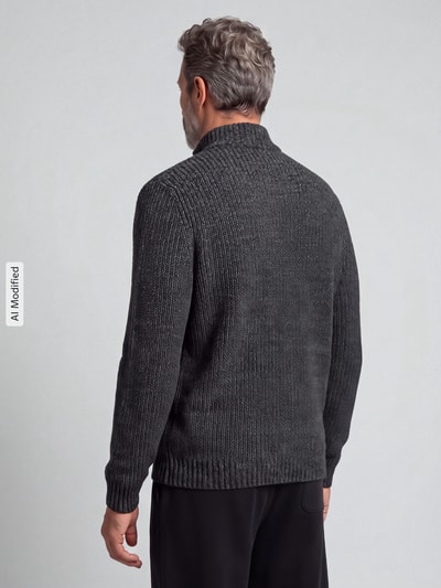 ONLY & SONS troyer o kroju regular fit z krótkim zamkiem błyskawicznym model 'JOIN' Antracytowy 5
