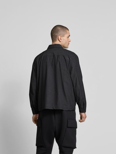 Wood Wood Relaxed Fit Hemdjacke mit Knopfleiste Dunkelgrau 5