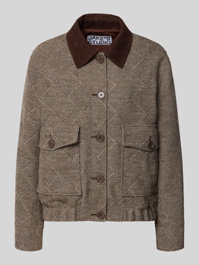 JAKE*S STUDIO WOMAN Kurtka z wykładanym kołnierzem i kieszeniami z patką Ciemnobrązowy 2