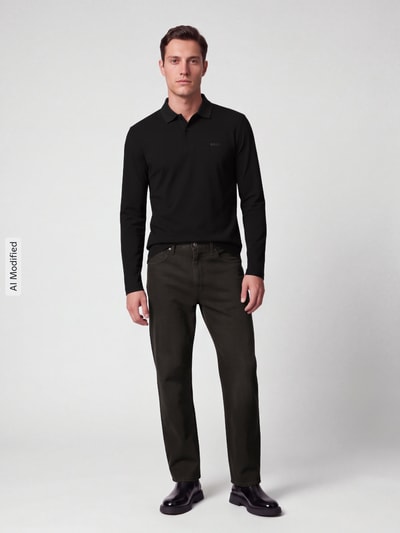 BOSS Green Poloshirt mit Logo-Patch Modell 'Pirol' Black 1