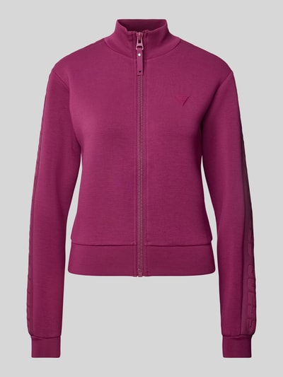 Guess Activewear Bluza rozpinana z naszywką z logo model ‘NEW ALLIE’ Fuksjowy 2