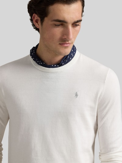 Polo Ralph Lauren Slim Fit Pullover aus reiner Baumwolle Weiss 3