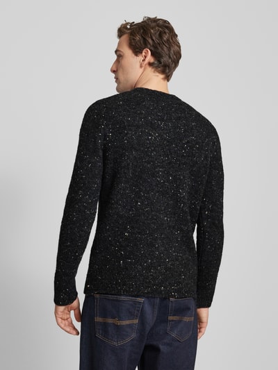 Forét Strickpullover mit Rundhalsausschnitt Modell 'MOSS' Marine Melange 5