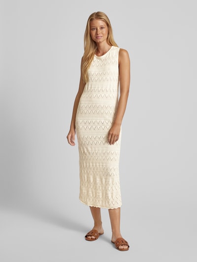 Vero Moda Strickkleid mit Lochmuster Modell 'BALI' Beige 4