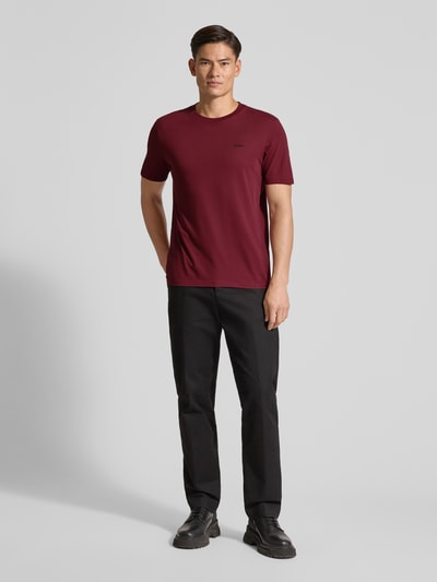HUGO Regular Fit T-Shirt aus reiner Baumwolle Modell 'DERO' Bordeaux 1