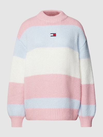 Tommy Jeans Sweter z dzianiny w stylu Colour Blocking Jasnoróżowy 2