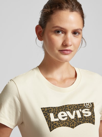 Levi's® T-shirt z nadrukiem z logo Piaskowy 3