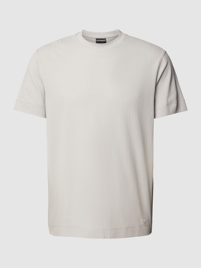 Emporio Armani T-Shirt mit feinem Strukturmuster Hellgrau 2