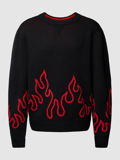 HUGO Gebreide pullover met ronde hals, model 'Sfire' Zwart - 2