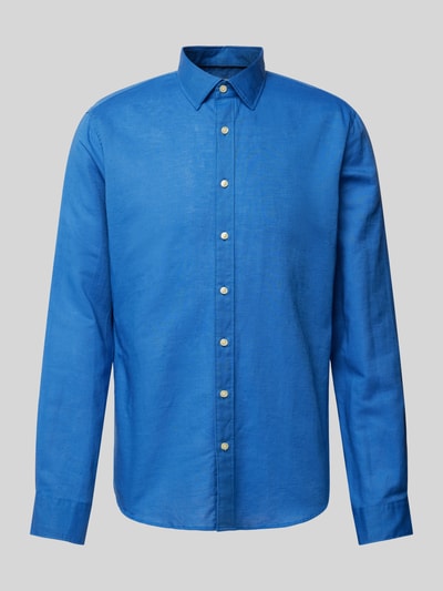 Jake*s Slim fit zakelijk overhemd met kentkraag Koningsblauw - 2