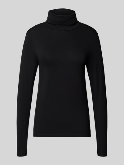 FREE/QUENT Shirt met lange mouwen en col, model 'Liana' Zwart - 2